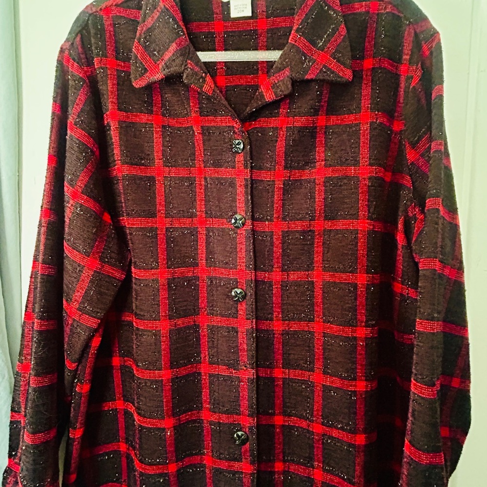 Allison Daley Red and Black Plaid Blazer